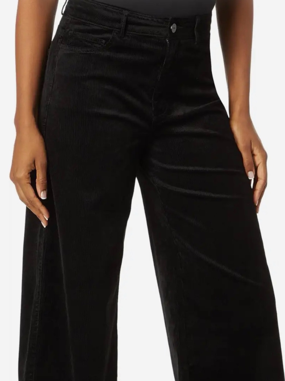 Paige Size 26 High-Waist Wide-Leg Corduroy Pants - Black - New With Tags